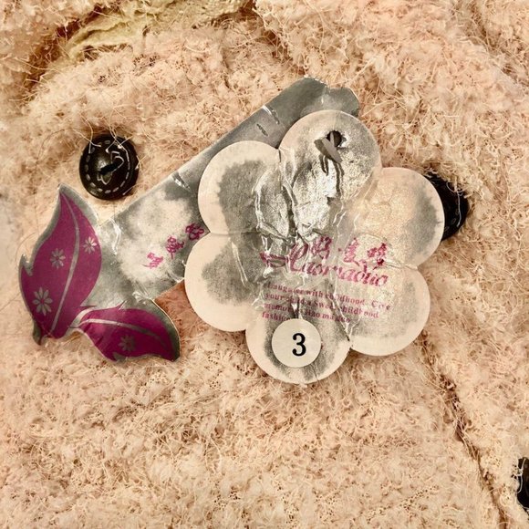 Hooded Fluffy Vest Ears Front Buttons Cream 2 3 4 - Picture 4 of 4